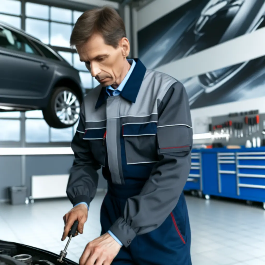 Monteur van VelMotoir geconcentreerd aan het werk aan een auto op de brug